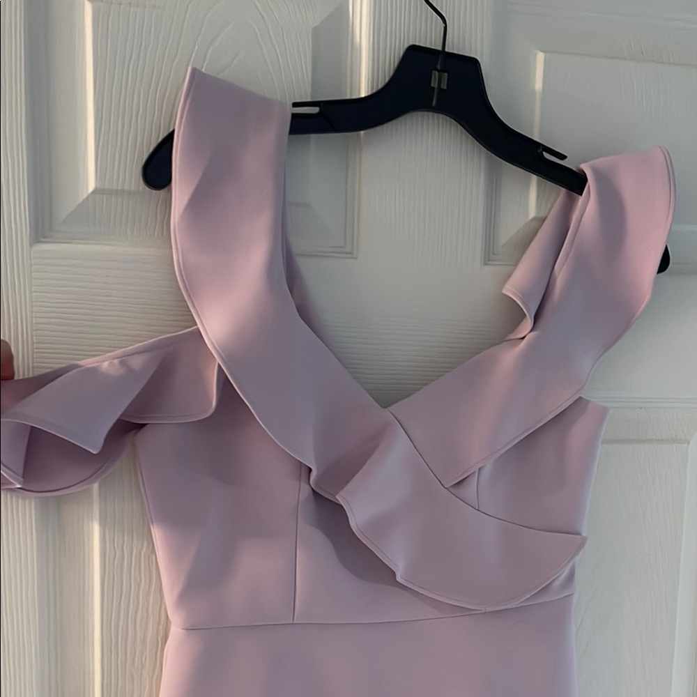 BCBGMaxAzria Purple One Shoulder Ruffled Tiered Dress - great for cocktail party